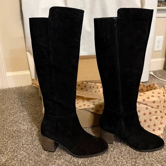 Extra Wide Calf - Lucky Brand Leather Boots - Size 8 ❤️ - Picture 3 of 12